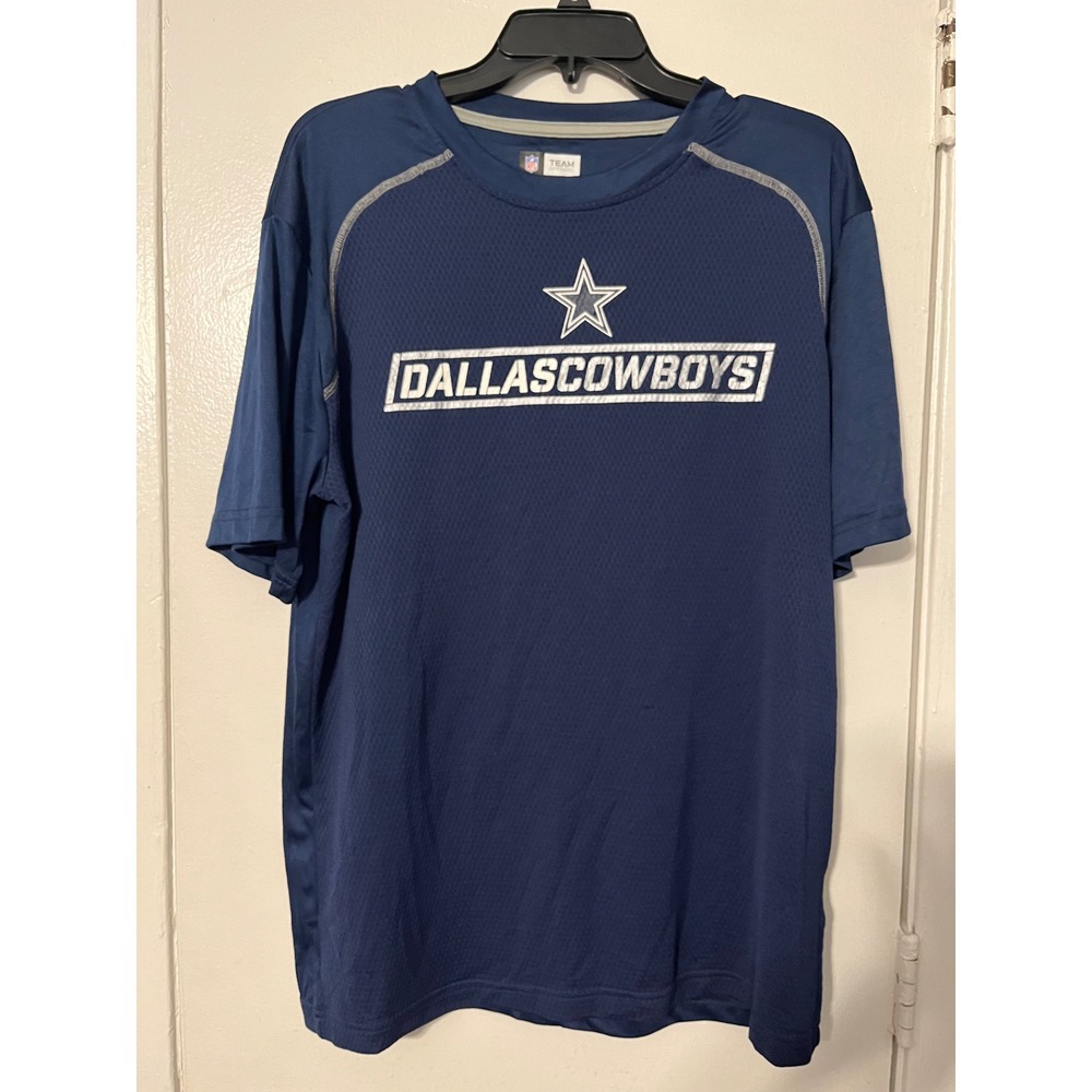 NFL Team Apparel Dallas Cowboys Navy Blue Performance Shirt Mens Large Graphic T